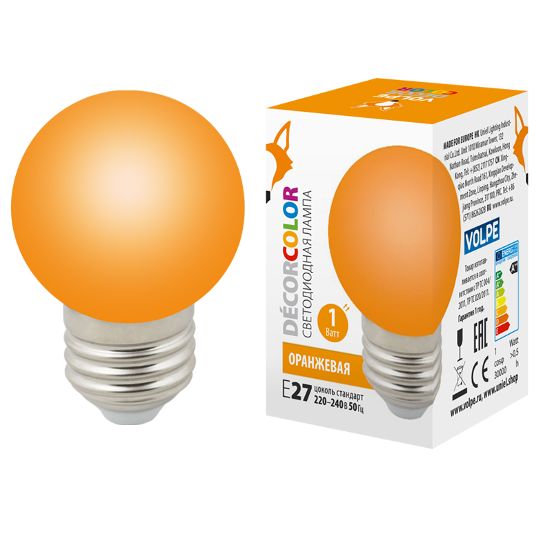 LED-G45-1W/ORANGE/E27/FR/С  в Москве 