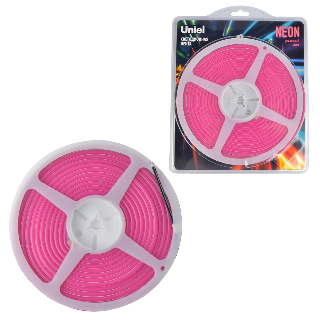 ULS-N01-2835-120LED/m-6mm-IP67-DC12V-9W/m-5M-PINK блистер  в Москве 