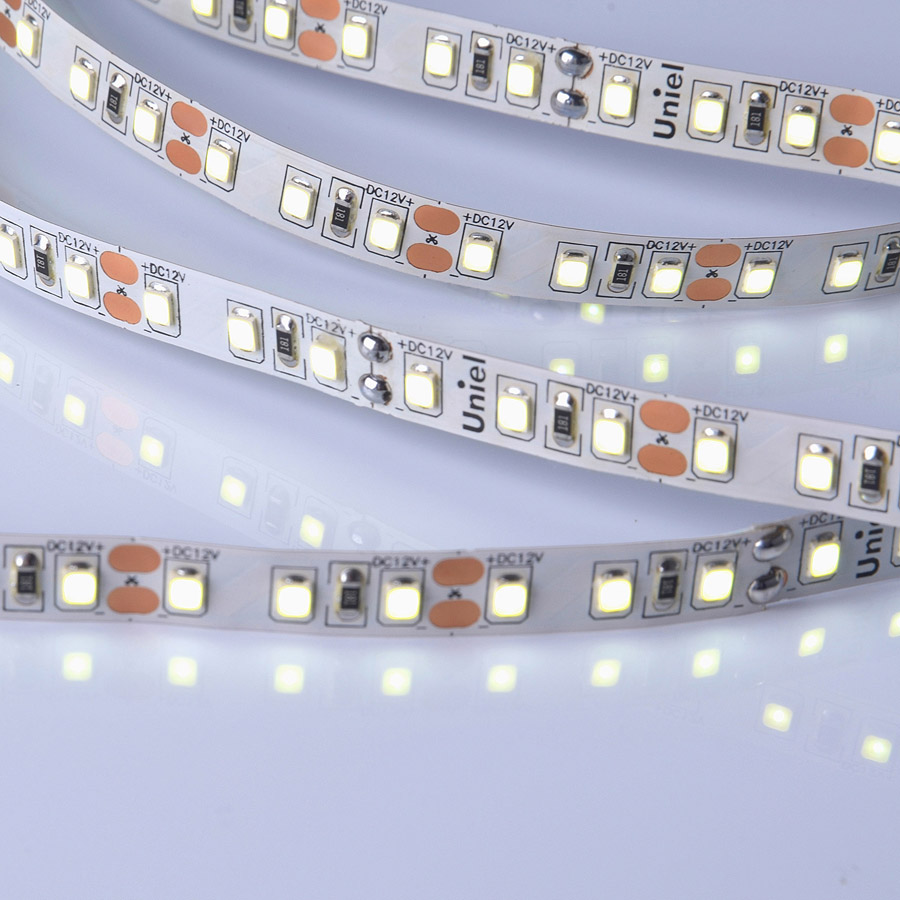 ULS-M13-2835-120LED/m-8mm-IP20-DC12V-9,6W/m-5M-6500K PROFI катушка в герметичной упаковке  в Москве 