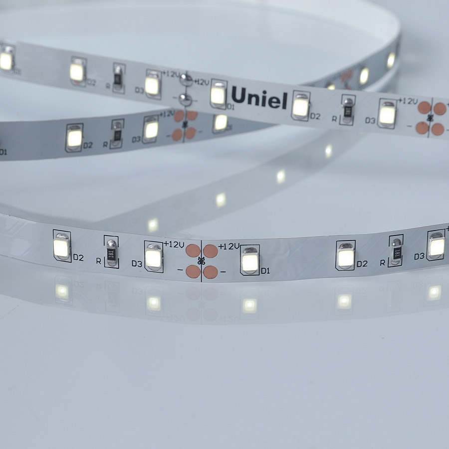 ULS-M11-2835-60LED/m-8mm-IP20-DC12V-4,8W/m-5M-6500K PROFI катушка в герметичной упаковке  в Москве 