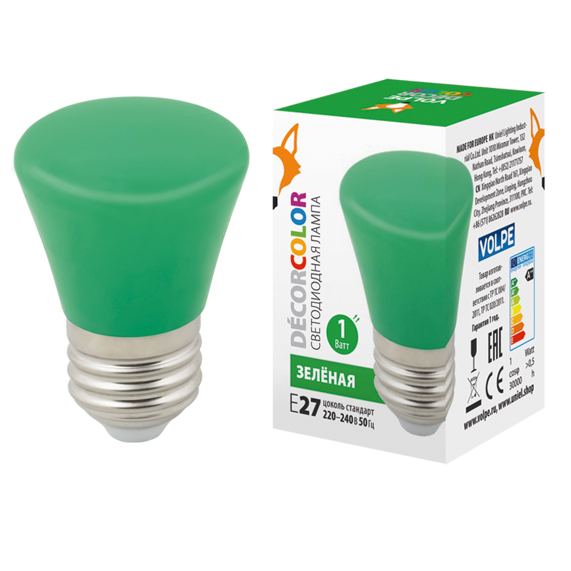 LED-D45-1W/GREEN/E27/FR/С BELL  в Москве 