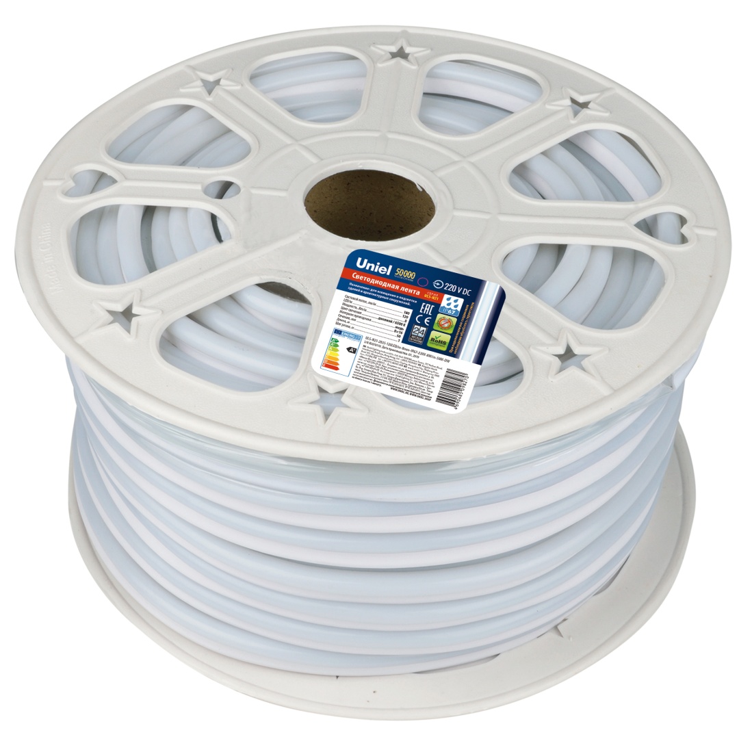 ULS-N21-2835-120LED/m-8mm-IP67-220V-8W/m-50M-DW бобина  в Москве 