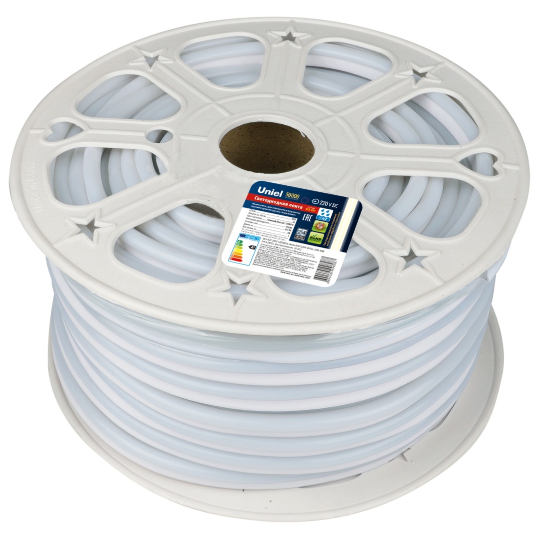 ULS-N21-2835-120LED/m-8mm-IP67-220V-8W/m-50M-WW бобина  в Москве 