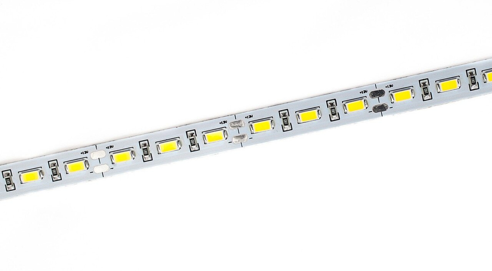 Светодиодная линейка 1м SMD5730 72шт (3М скотч) 45-50Lm/LED 3000-3500K  в Москве 