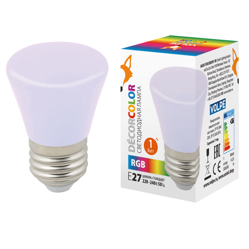 LED-D45-1W/RGB/E27/FR/С BELL  в Москве 