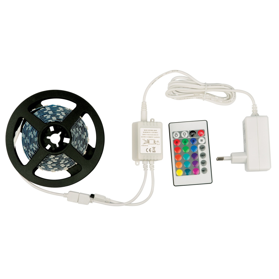 ULS-Q221 5050-60LED/m-IP20-3M-RGB RRP36C24 Комплект светодиодной ленты с адаптером и контроллером  в Москве 
