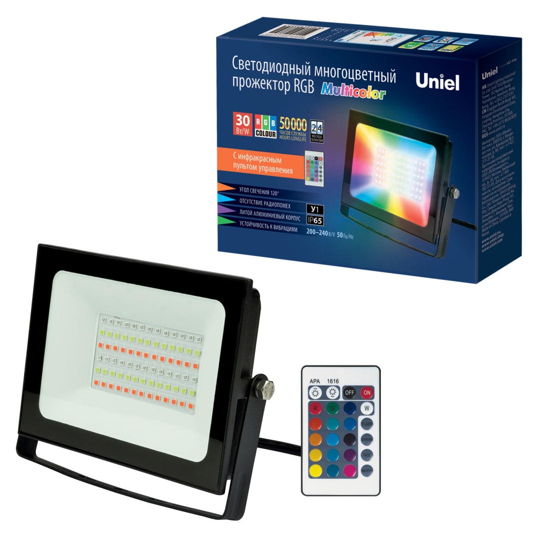 ULF-F60-30W/RGB IP65 200-240В BLACK  в Москве 