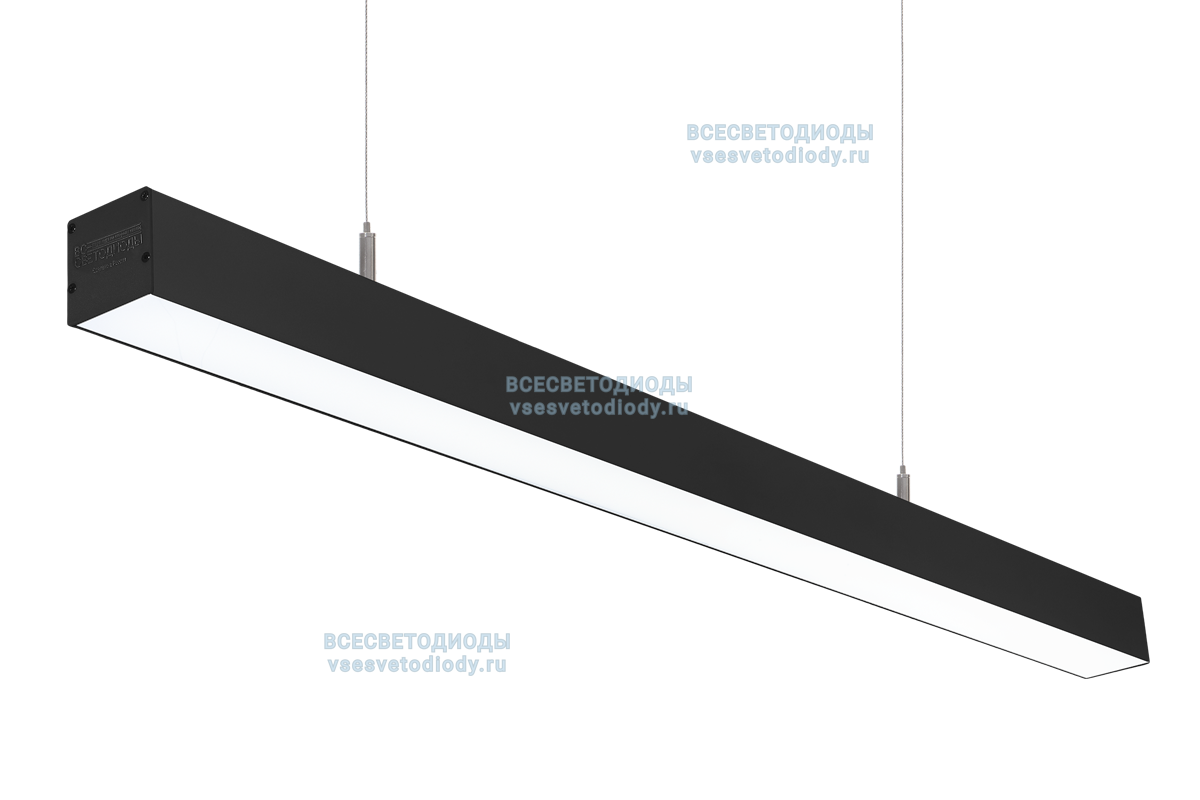 Светильник СЛИМФЛЕШ VS310 линейный 76W-9500Lm 6000-6500К ОПАЛ IP40 с БАП (vsesv) на 1 час чёрный арт. vs310-75-op-6k-li1h-RAL9005