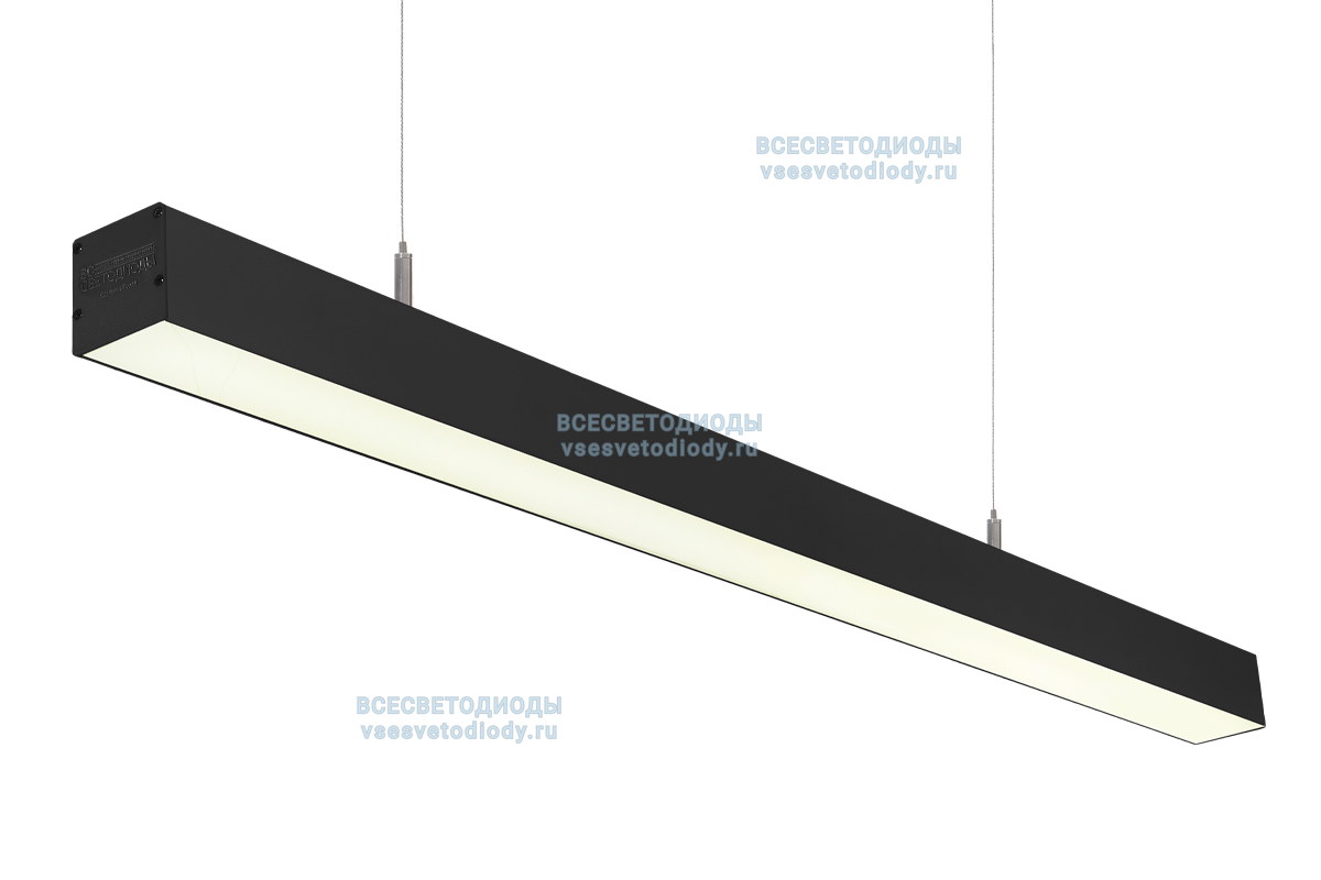 Светильник СЛИМФЛЕШ VS310 линейный 40W-5000Lm 4000-4500К ОПАЛ IP40 с БАП (vsesv) на 1 час чёрный арт. vs310-40-op-4k-li1h-RAL9005