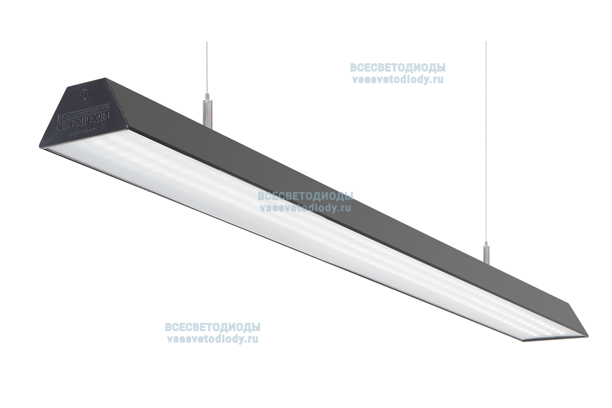 Светильник ТРЕЙД VS305 58W-7250Lm 4000-4500К МИКРОПРИЗМА IP40 с БАП (vsesv) на 1 час чёрный арт. vs305-58-mpr-4k-li1h-RAL9005