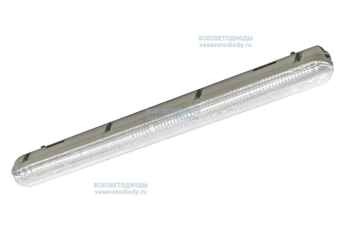 Cветильник АЙСБЕРГ VS1401 линейный 40W-5000Lm 5000-5500К ПРОЗРАЧНЫЙ IP65 с БАП (vsesv) на 1 час арт. vs1401-40-tr-5k-li1h